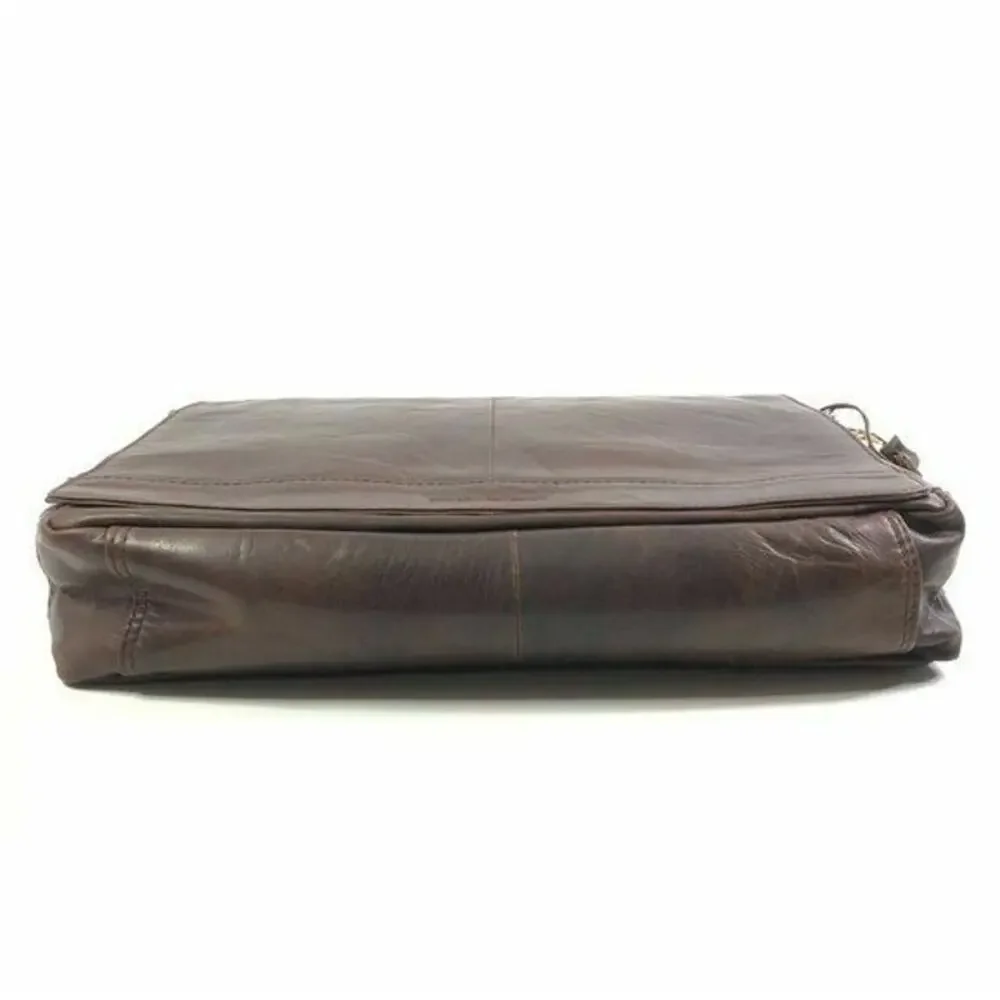 Spikes and Sparrow Noah Dark Brown Leather Crossbody Messenger Bag Laptop Travel